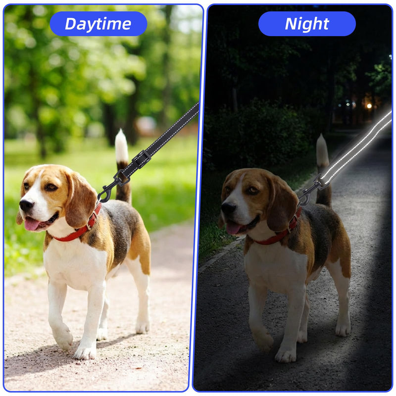 2pcs Reflective Nylon Dog Collar Clips, Double-Ended Backup Dog Collar Safety Clasp Clip Adjustable Harness Connector for Pet, Black