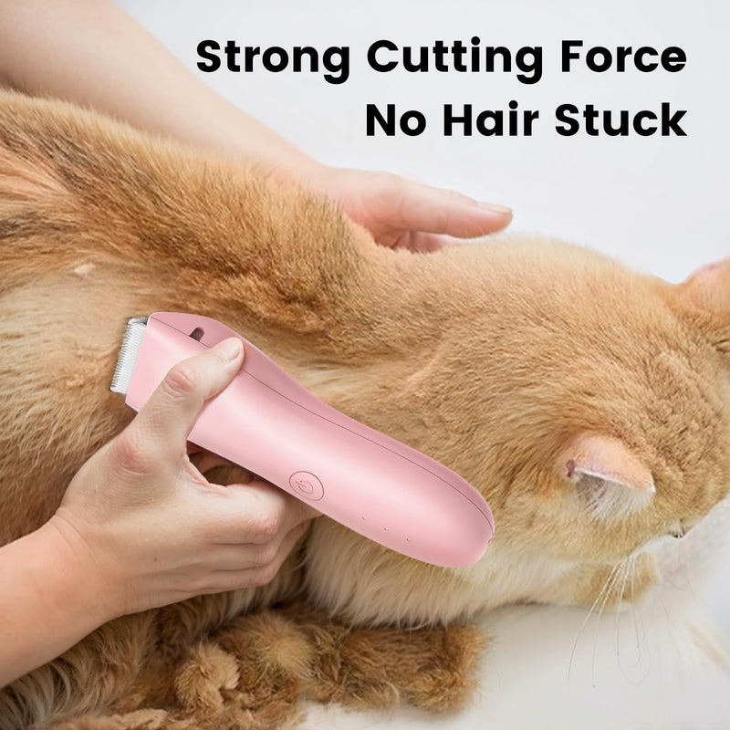 Dog Clippers Pet Grooming Kit, Low Noise Dog Hair Trimmer for Grooming Cordless Pet Shaver with LED Light for Dogs Cats Animals Pink