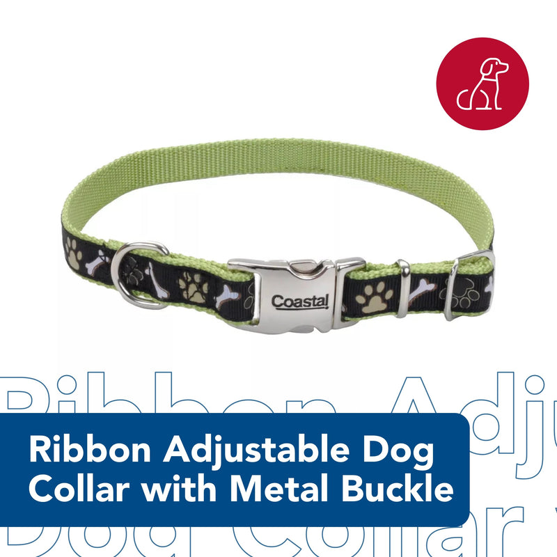 Coastal Pet - Ribbon - Adjustable Dog Collar with Metal Buckle, Yellow Buttercup, 5/8" x 12"-18" 5/8" x 12"-18" (Pack of 1) - PawsPlanet Australia