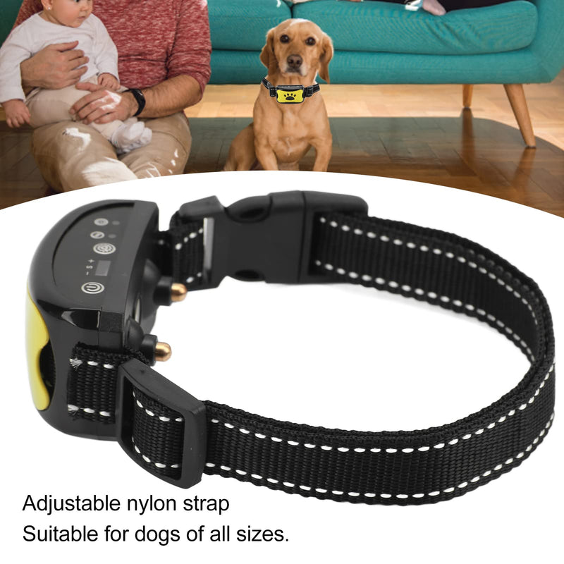 Anti Dog Bark Collar, Dog Barking Collar, USB Rechargeable Vibration Intelligent Recognition Training Collar 7 Sensitivity (Lemon Yellow) - PawsPlanet Australia