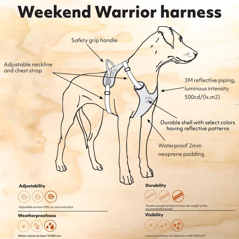 Hurtta - Weekend Warrior Harness - 60-80 cm - black - 1 piece 1 Count (Pack of 1) Multi - PawsPlanet Australia