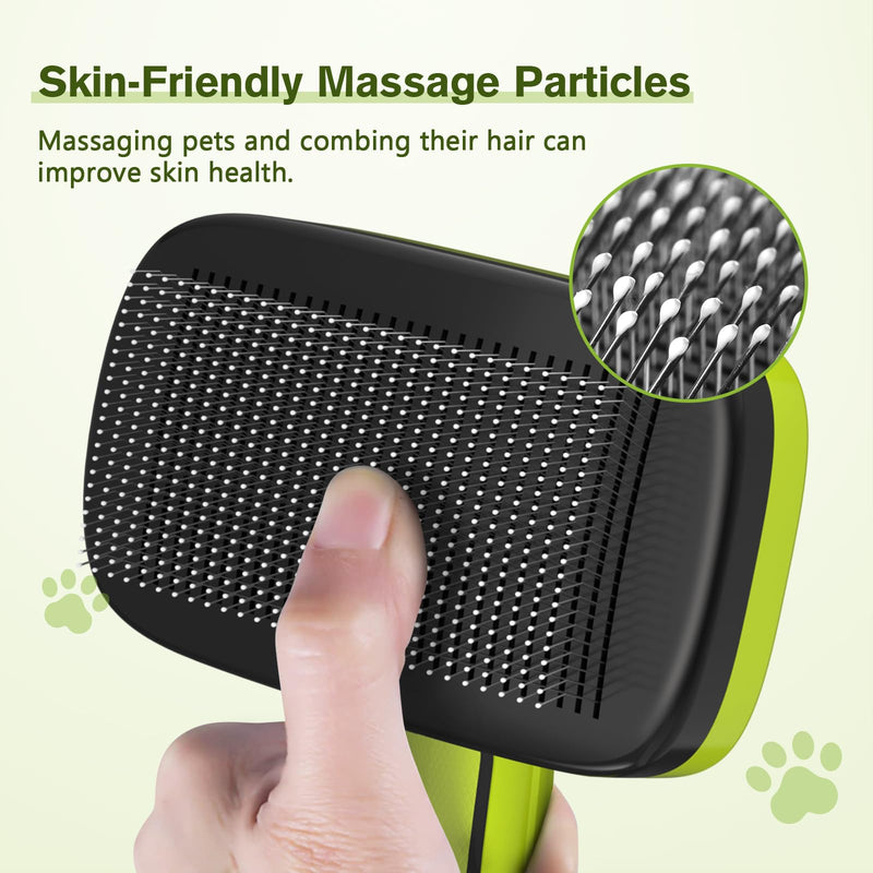 pecute Slicker Dog Brushes,Self Cleaning Pet Grooming Brush- Removes 90% of Dead Undercoat and Loose Hairs,Suitable for Medium and Long Haired Dogs Cats(Large, Upgraded Button) L Green Upgrade - PawsPlanet Australia
