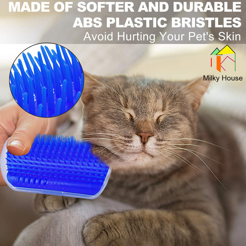 Cat Self Groomer Arch 4PCS Self Cleaning Slicker Brush Upgraded Cat Brushes Wall Corner for Shedding Grooming, Softer Massager Comb Interactive Toy for Short Long Haired Cats Fur Pets Dog Kitten Puppy Gray+Gray+Black+Black - PawsPlanet Australia