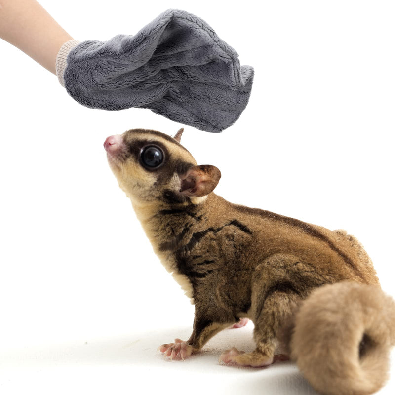 2 Pcs Sugar Glider Bonding Mitt, Calming Sleeping Glove, Bite Proof Animal Handling Gloves, Hedgehog Accessories Calming Glove for Train Your Sugar Glider Small Animals Hamster Rats Pet (Gray) Gray - PawsPlanet Australia