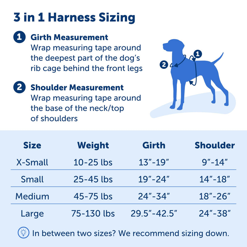 PetSafe 3 in 1 Dog Harness - No Pull Solution for Dogs - Reflective Dog Harness - Front D-Ring Clip Helps Stop Pulling - Comfortable Padded Straps - Top Handle Enhances Control - Black - Medium Medium (Pack of 1)