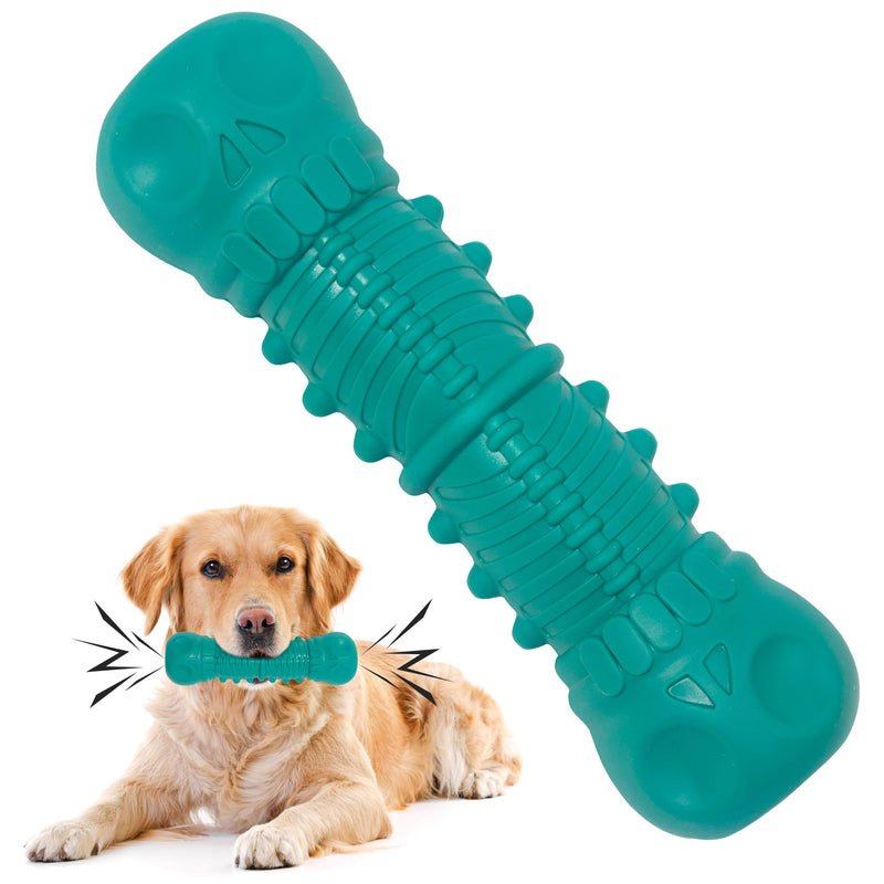 Durable Squeaky Dog Toys for Aggressive Chewers – Tough Rubber Teething Toy for Puppy, Indestructible Super Chew Toy for Medium & Large Breeds, Great Dog Gift (Green) - PawsPlanet Australia