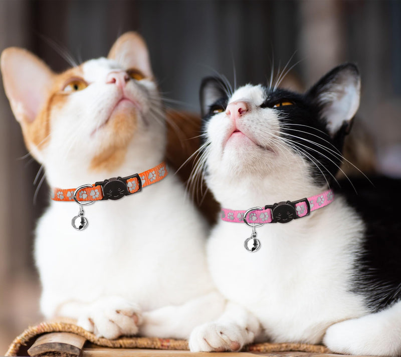 16 PCS Breakaway Cat Collars with Bells Reflective Cat Collar Safety Nylon Kitten Collars Cat Collars for Girl Boy Cats(6"-9") Kittens(6" - 9") - PawsPlanet Australia