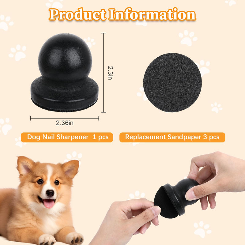 Dog Nail File, Pet Scratch Board, Including 3 Replaceable File Discs, Can be Used to Modify and Polish Pet Toenails, and Help Dogs and Cats Establish Fingertip Health(Black) Black - PawsPlanet Australia