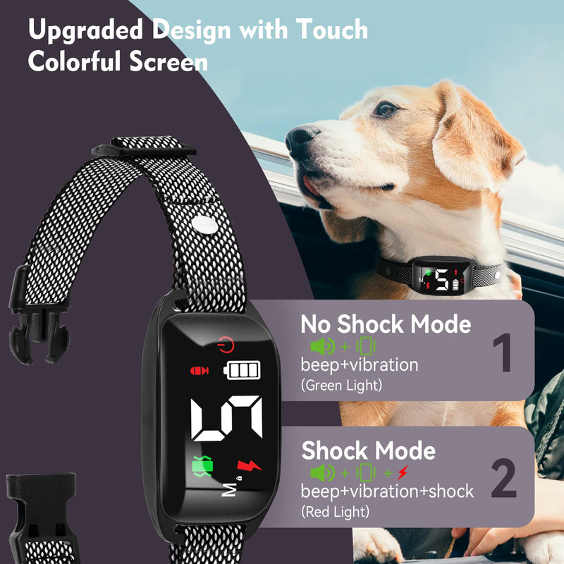 Anti Barking Training Collar - Beep Vibration Shock, Rechargeable, 5 Adjustable Sensitivity, Smart Bark Collar for Large, Medium, Small Dogs Gray