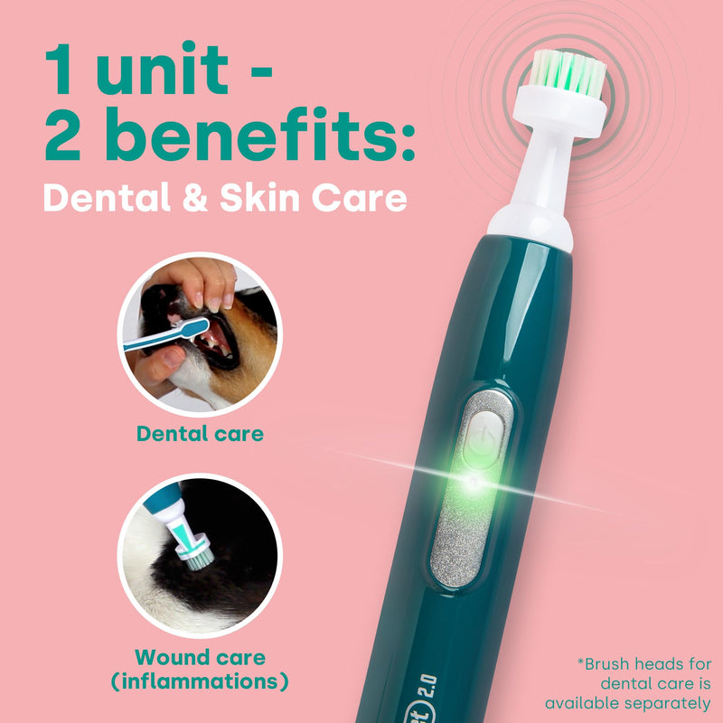 emmi-pet 2 x P2 (Care) Ultrasonic Attachment Brushes for Emmi-Pet 1.0 and 2.0 Handle, Care Attachment for Wound Care, Skin Care and Grooming for Dogs, Cats, Horses and Other Pets