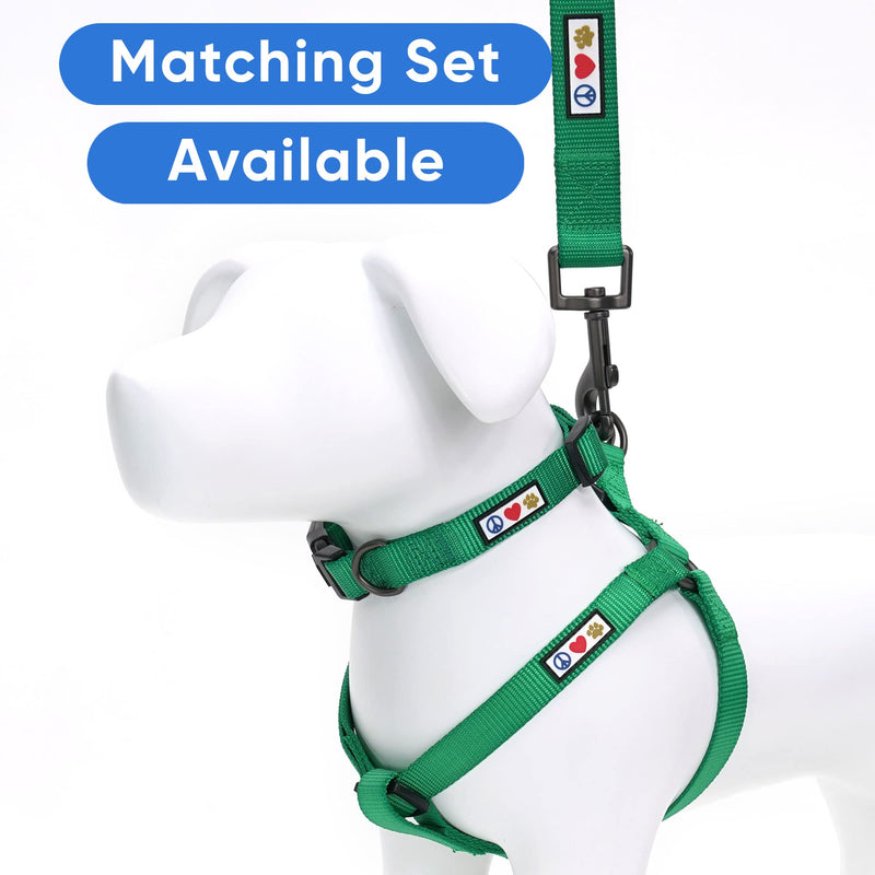 Pawtitas Adjustable Heavy Duty Waterproof Dog Collar with Quick-Release Buckle - Lush Green Collar for Medium Breeds Medium (Pack of 1) - PawsPlanet Australia