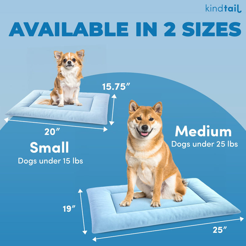 KindTail Dog Crate Pad - Soft Velvet, Reversible Bed - Machine Washable Kennel Mat for Pets up to 15 lbs, Mattress for Cozy Sleeping - 20” x 15” x 1” (Light Blue, Small) 20.0"L x 15.0"W x 1"Th Light Blue - PawsPlanet Australia