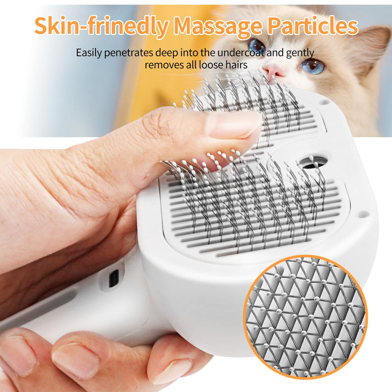 Spray Cat Brush for Shedding, Pet Grooming Brush Remove Static Flying Hair, Self Cleaning Pet Brush with Release Button for Long and Short Dogs Cats Rabbit Massage - Green - PawsPlanet Australia