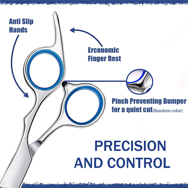Hair Cutting Scissors Kit,27PCS Professional Stainless-Steel Sharp Barber Professional Hairdressing Shears Set with 6.5 Inch Cutting Scissors,Thinning Shears for Man Woman Adults Kids Home Salon Blue - PawsPlanet Australia