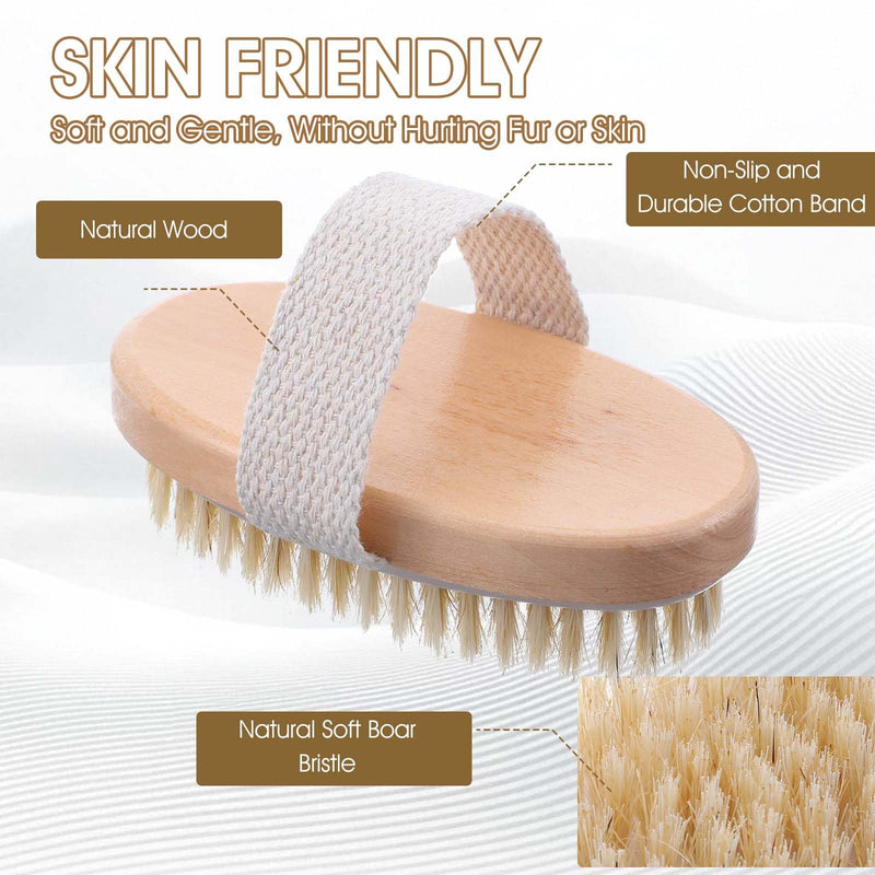 Soft Boar Bristle Pet Brush, Ergonomic Dog Brush Reduces Shedding, Ideal for Daily Gentle Grooming Natural Palm Brushes for Short Haired Dogs & Cats with Non-Slip Band - PawsPlanet Australia