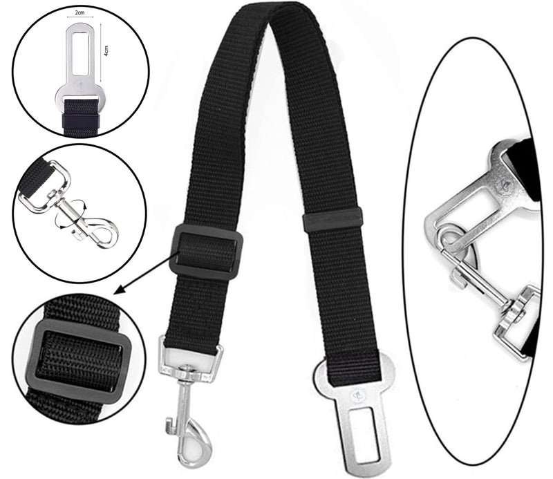 Car Dog Leash - Best Dog Seat Belt (2 Pack) Car Harness Attachment for Dogs - Adjustable Dog Restraints Seatbelts for Cars (17.5in - 26in) - PawsPlanet Australia
