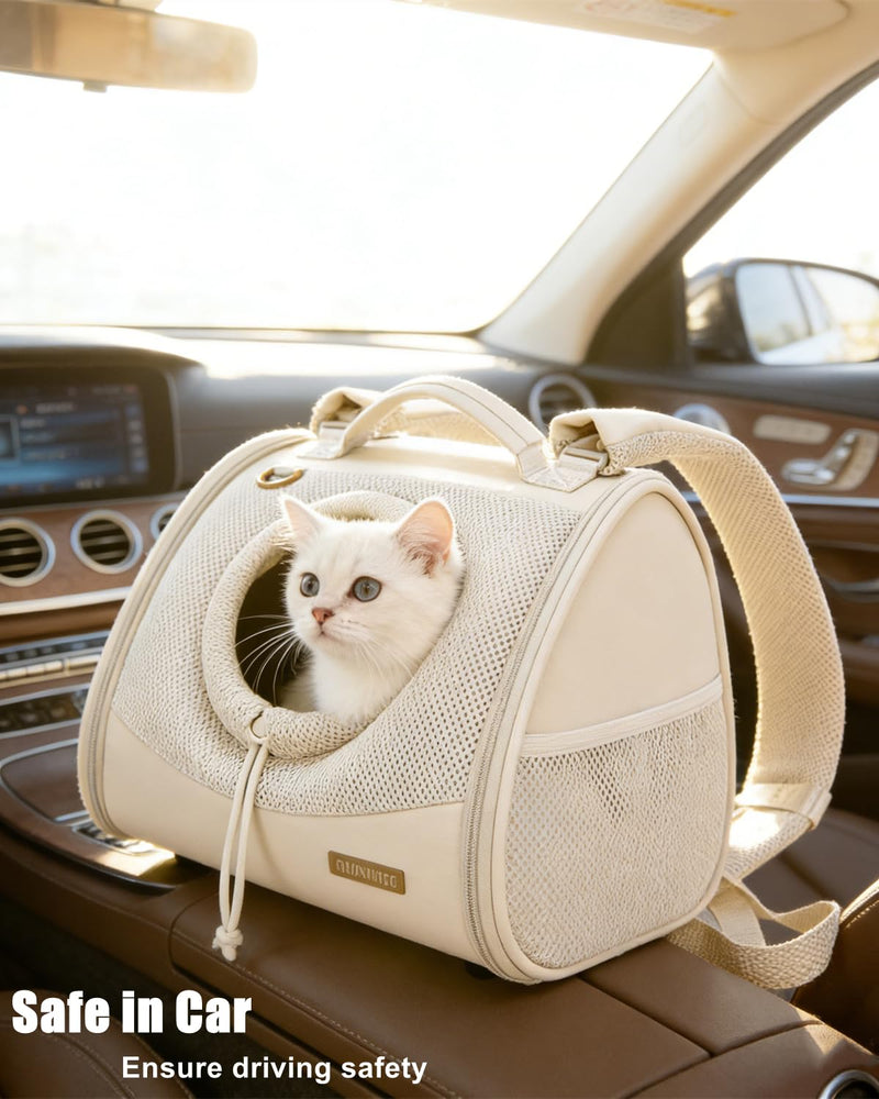 Pet Dog & Cat Chest Carrier Backpack,Adjustable Ventilated Carrier for Small Dogs Cats,Front Facing Puppy Carrier Backpack,Lightweight Doggy Backpack for Travel Hiking Outdoor (Beige) Beige - PawsPlanet Australia