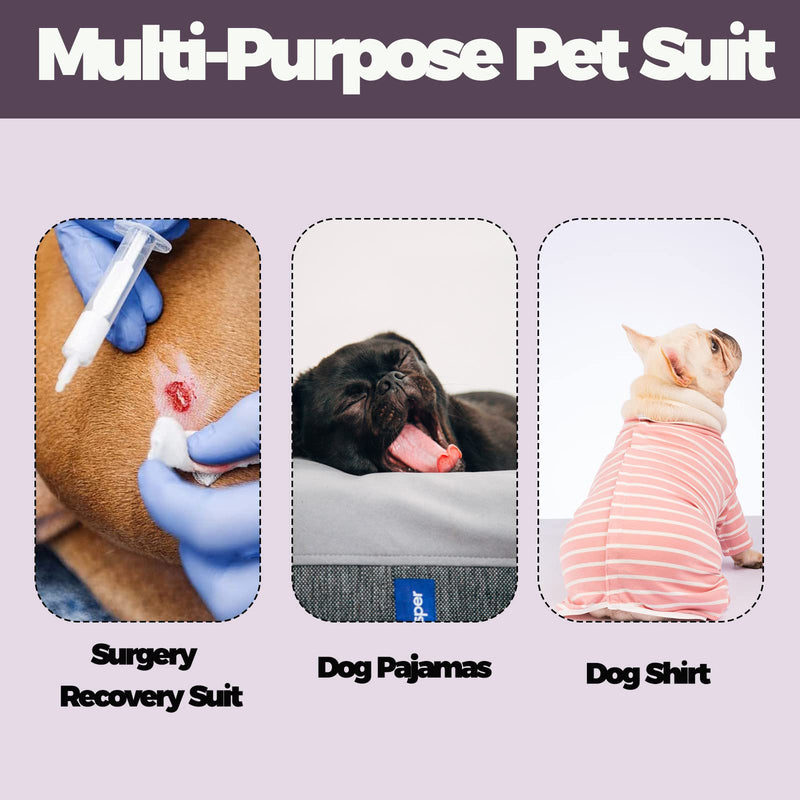 Puppy Cat Onesie for Shedding Skin Disease Wound Protection, Medical Pet Surgical Suit w/Long Sleeve, Dog Pajamas (Pink, X-Large) PINK - PawsPlanet Australia