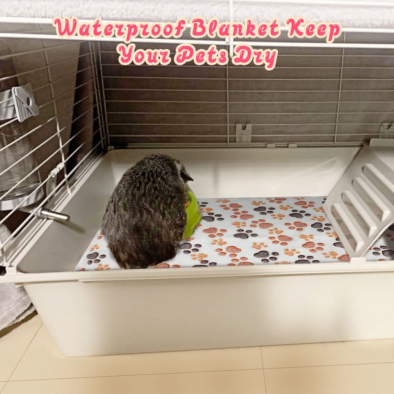 YUEPET Waterproof Guinea Pig Blankets Washable 3 Pack Small Animal Fleece Cage Liners Pet Soft Sleep Mat Pad Cover Warm Flannel Throw for Hamster Guinea Pig Rabbit Chinchilla Hedgehog Ferret 23"×16" S-23"×16" White+pink+coffee