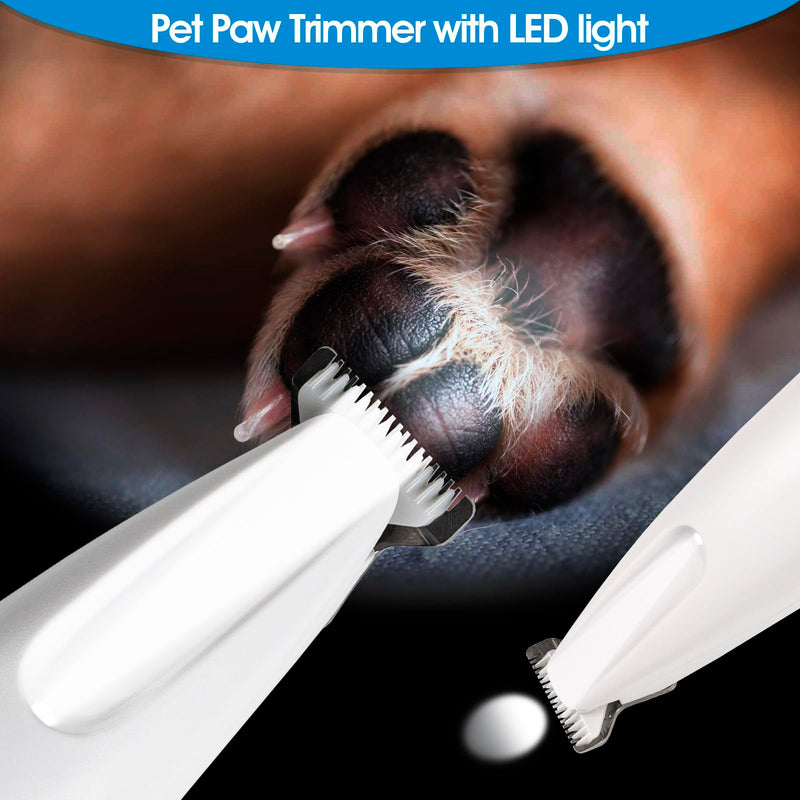 Upgrade Dog Paw Trimmer,Waterproof Rechargeable Pet Paw Trimmer,Dog Clippers with LED Light,Low Noise Pet Shaver for Dogs Cats - PawsPlanet Australia