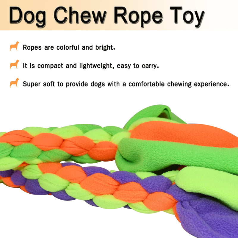 2 Pack Dog Fleece Rope Toy Dog Flirt Pole Replacement Toys to Chase and Tug Interactive Dog Toys with Chewing Rope Pet Braided Rope Tether Lure Toy to Outdoor Exercising Training Yellow and Green - PawsPlanet Australia