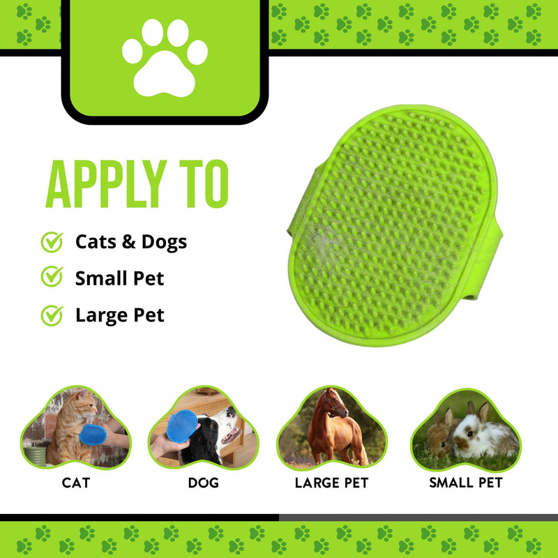 Silicone Dog Bath Brush – Soft Pet Scrubber for Bathing & Grooming – Shampoo Brush for Dogs, Cats & Puppies – Adjustable Strap – Choose from 5 Colors (Green) Green - PawsPlanet Australia
