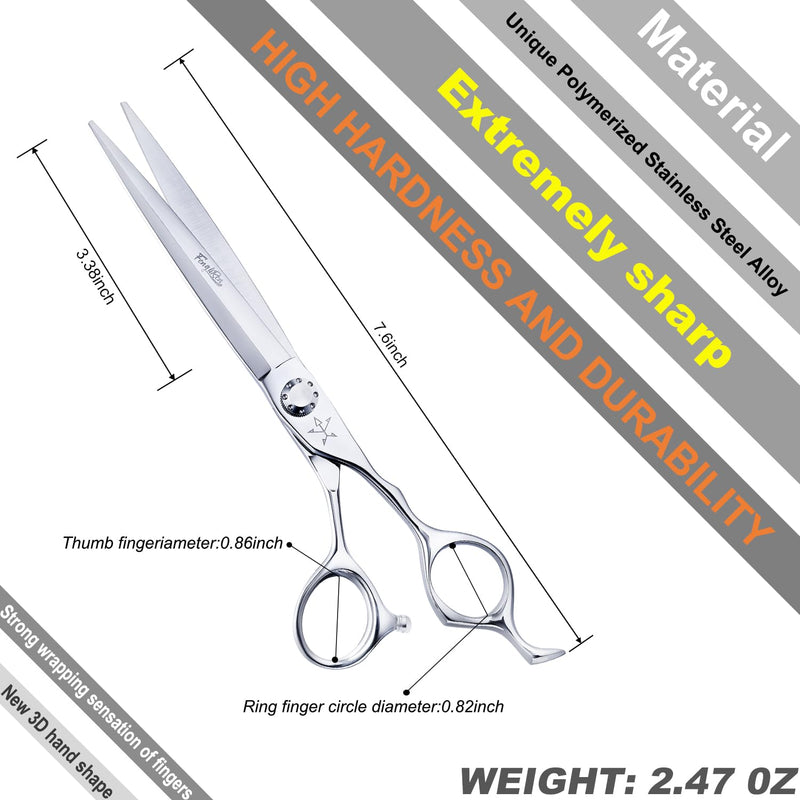 High-end Professional Dog Grooming Scissors Pet Grooming Shears 7 Inches Extremely Very Sharp Made Of Stainless Steel Alloy By Hand For Dog Cat Groomer (Shears, 7 Inch) - PawsPlanet Australia