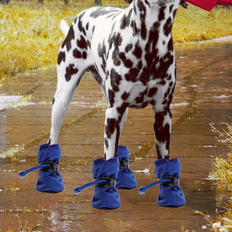 Dog Rain Boots Set Waterproof Small Dog Shoes with Adjustable Strap Thickened Non-Slip Paw Protectors for Outdoor Rainy Weather 3 Pairs