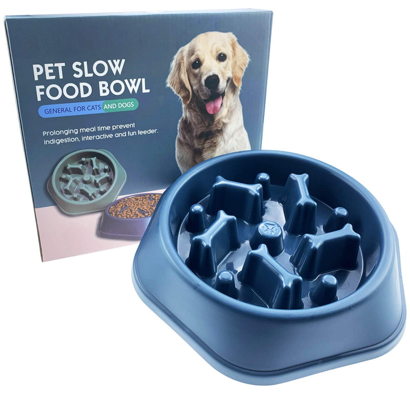 CAISHOW Slow Feeder Dog Bowl Anti Gulping Healthy Eating Interactive Bloat Stop Fun Alternative Non Slip Dog Slow Food Feeding Pet Bowl Slow Eating Healthy Design for Small Medium Size Dogs B.Blue - PawsPlanet Australia