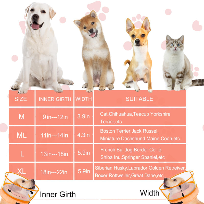 Inflatable Dog Cone Collar for Large Medium Small Dogs, Soft Dog Donut Collar Adjustable Recovery Cone for Pets After Surgery, Extra Enhanced Anti-Licking Guard Shield for Pets (X-Large, Orange) X-Large - PawsPlanet Australia