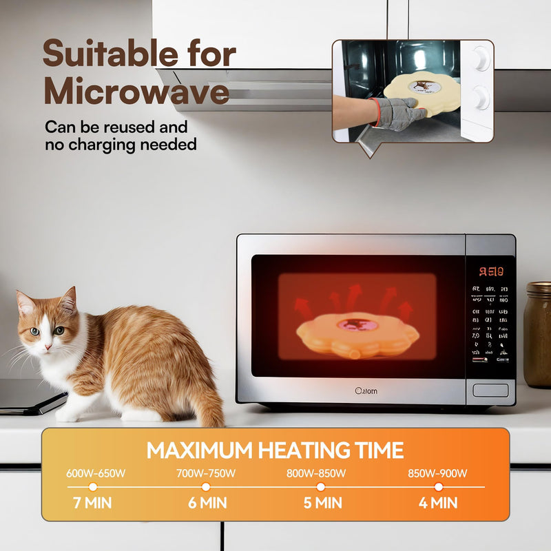 ALL FOR PAWS Microwavable Dog Heat Pad with 2 Covers, Pet Heating Pad for Kittens, Heated Pet Bed for Cats, Microwave Heating Pad for Pets - PawsPlanet Australia