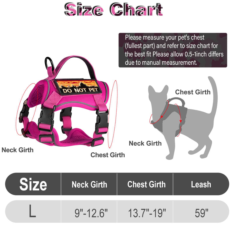 Tactical Cat Harness for Walking, Adjustable Escape Proof Pet Vest for Large Cat,Easy Control Breathable Cat Vest with Handle?Molle Patches (Pink, L) Pink - PawsPlanet Australia