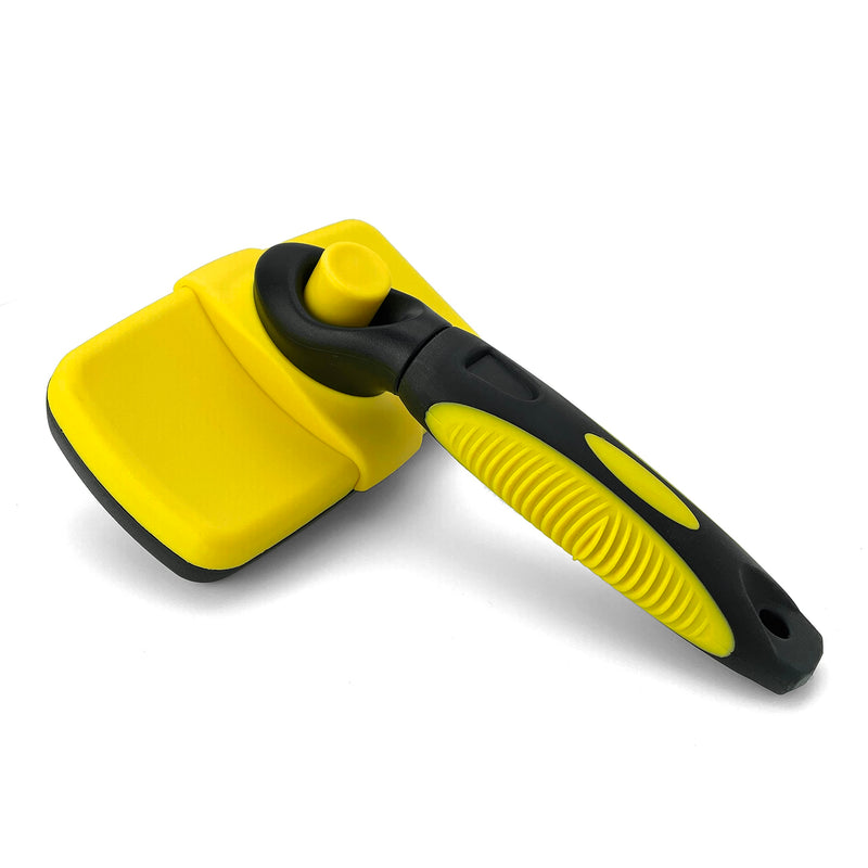 Self-Cleaning Grooming Brush for Dogs and Cats, Retractable Bristles for Easy Hair and Fur Removal - 7.5" Size - PawsPlanet Australia