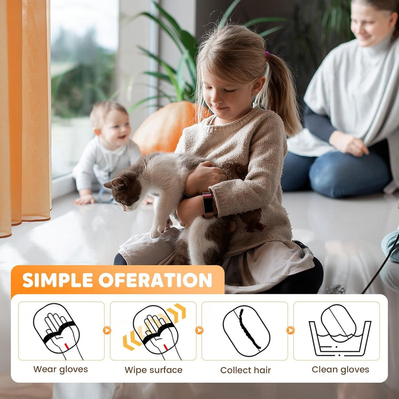 3 Pack The Magic Brush Pet Hair Remover Glove for Cats & Dogs, Pro Five-Finger Electrostatic Pet Hair Removal Gloves, Reusable & Washable Pet Hair Removal Tool for Couch, Clothing, Carpet, Car Seat - PawsPlanet Australia