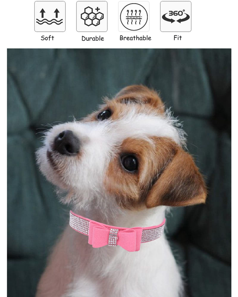 Bling Dog Collar for Small Medium Large Dogs, Crown Rhinestone Dog Collars for Girl and boy Dog, Diamond Puppy Collars, Adjustable Leather Suede SOFE Cat Collar (M(13"-15.4"/33CM-39CM), Purple3) M (13"-15.4" / 33-39 cm)
