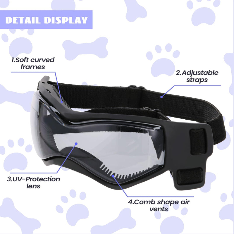 Small Dog Goggles Small Breed, Small Dog Sunglasses UV Eye Protection for Medium Breed Dogs, Doggy Goggles Puppy Eyewear Glasses Pet Sunglasses, Black - PawsPlanet Australia