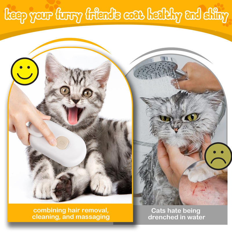 3 In 1 Pet Brush with Steam for Removing Tangled Hair from Dogs and Cats (Khaki) Khaki - PawsPlanet Australia