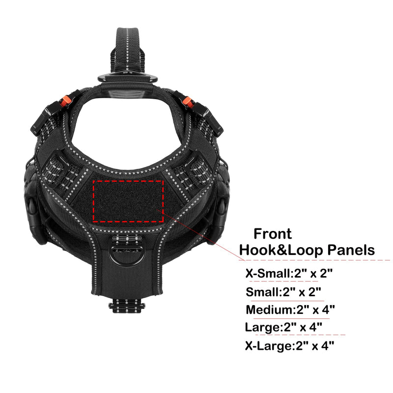 ICEFANG Reflective GN3 Tactical Dog Harness with 6X Buckles,for Small Sized Dogs,Dog Molle k9 Vest,Adjustable Pet Harness,No-Pulling Front Leash Clip (S (22"-27" Chest), Black) Small (Pack of 1) - PawsPlanet Australia