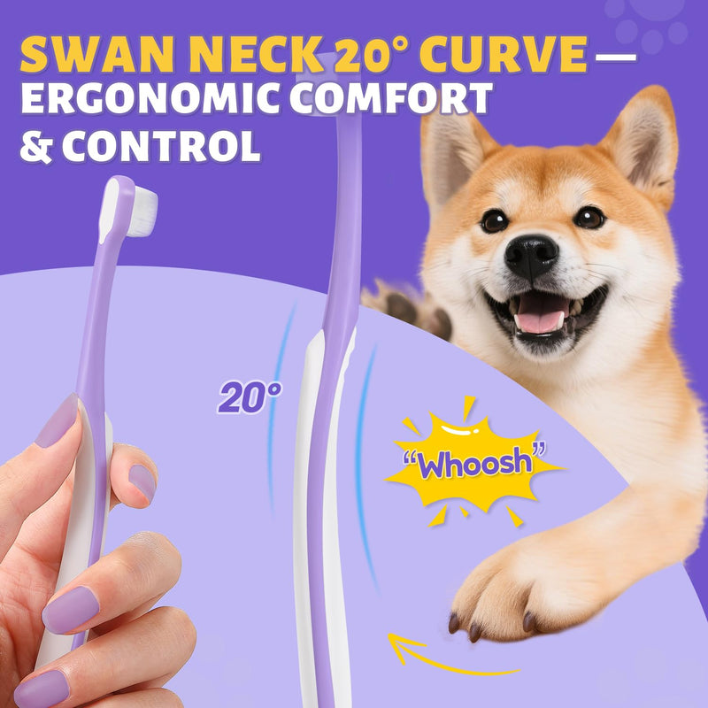 Tiny Dog Toothbrush for Small Dogs 2pcs + 6% nHA Pet Dual-Enzymatic Toothpaste