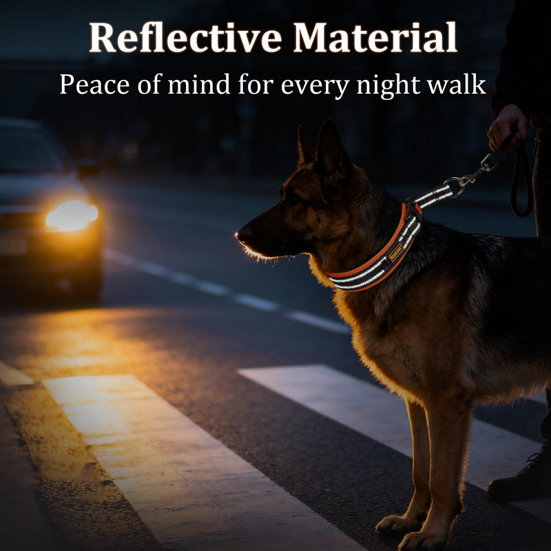 Mayerzon 1.5" Wide Martingale Collar for Large Medium Small Dogs Pitbull German Shepherd, No Pull Reflective Slip Martingale Dog Collar with Buckle Soft Padded for Walking Training(Orange, M) Fall Maple Blaze M: 14.5"-16.25"