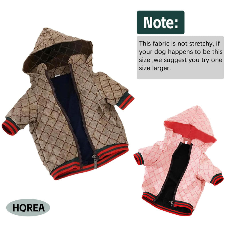 Dog Hoodie Luxury Dog Clothes Winter Puppy Jacket Classic Designer Pet Clothes Coat French Bulldog Teddy Pug Brown XXL