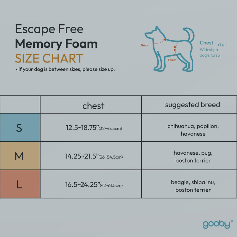 Gooby Escape Free Memory Foam Harness - Green, Large - No Pull Step-in Small Dog Harness with Four Point Adjustment - Perfect on The Go Dog Harness for Medium Dogs No Pull and Small Dogs Large Chest (16.5~24.25") - PawsPlanet Australia