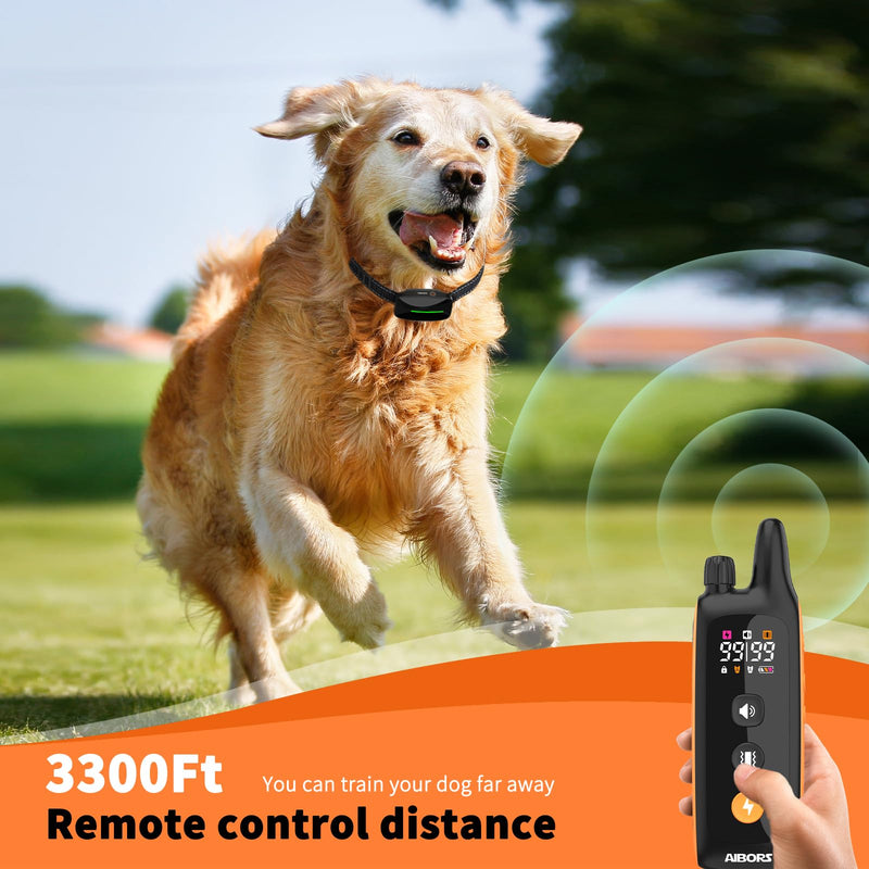Dog Shock Collar with Remote - 4000Ft Dog Training Collar for Small Medium Large Dogs 10-120lbs, Waterproof Rechargeable E Collars for 2 Dogs with Beep Vibration (1-99) and Humane Shock (1-99) Modes Orange 2 Pack - PawsPlanet Australia