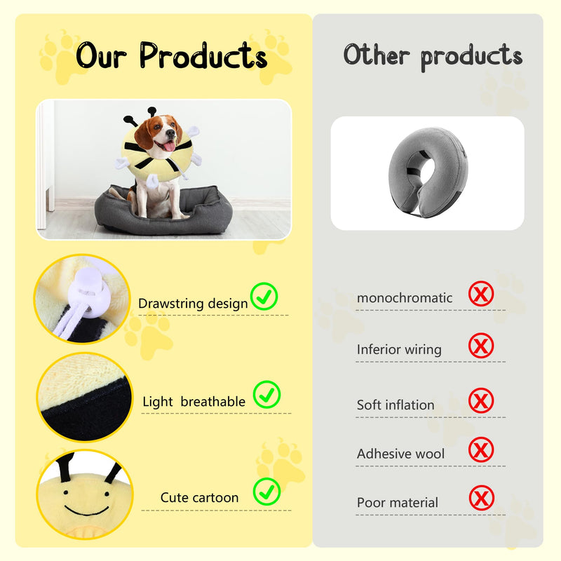 Adjustable cat Cone Collar Soft to Stop Licking After Surgery for Kitten, Alternative to Cone of Shame cat, Donut Cone for Cats, pet Elizabethan Collar (Bee, Small)
