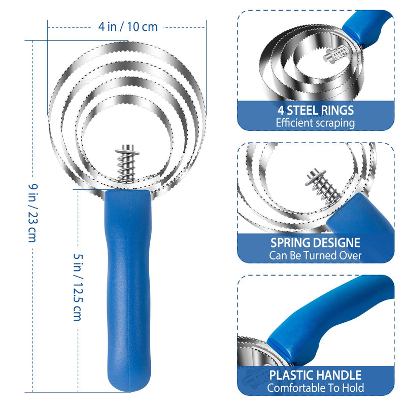 2 Pack 4 Rings Double Sided Curry Comb, Stainless Steel Curry Comb with Soft Touch Grip - PawsPlanet Australia