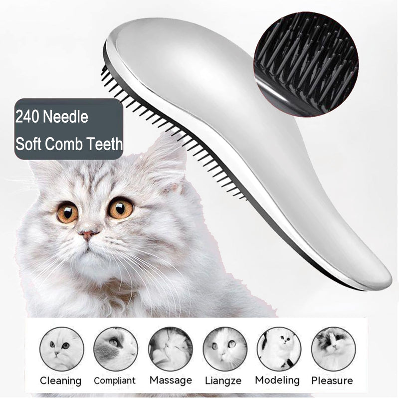 YOFANG Dog & Cat brush and Comb Set,Dog Grooming Brush for Short/Long/Curly Haired (Teddy,Poodles,Labradoodles etc),4-1 Pet Detangling Brush Effectively Remove Tangles, Knots and Mats. Silver - PawsPlanet Australia