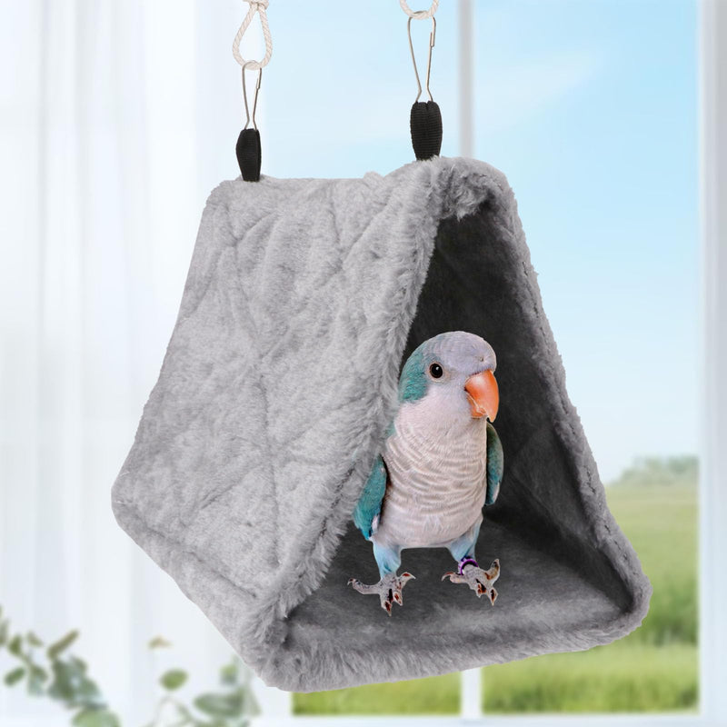 Wontee Bird Nest House Warm Bird Bed Hanging Hammock Snuggle Hut for Budgies Parakeets Caique Senegal Quaker Parrots Cockatiels Conures (Grey) Grey