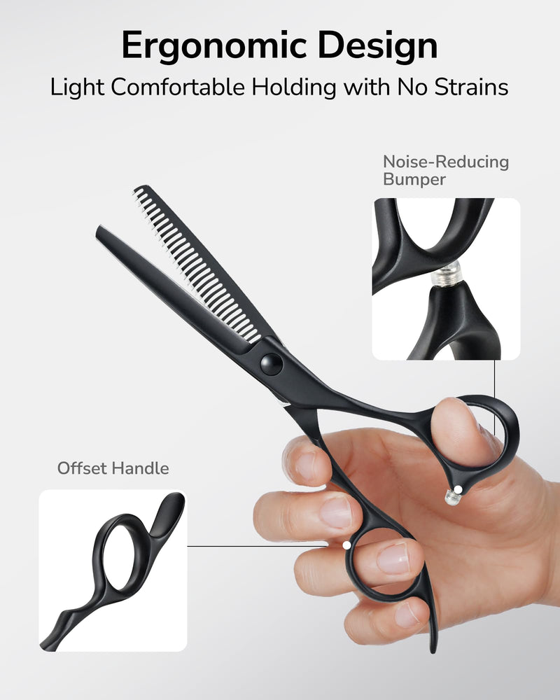 ULG Texturizing Shears – Professional Stainless Steel, 30-Teeth Thinning Scissors, Teflon Coated, Deer Tooth Blades for Precise Thinning and Layering, Ideal for Stylists and Barbers Texturizing Shears-Deer Tooth Blades - PawsPlanet Australia