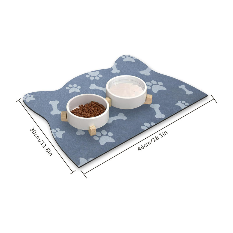 YCT Cat Food Mats, Dog Food Mat, Cat Food Mat No Slip Cat Mat for Food and Water, 11.8"x18.1" Beige 18.1 x 11.8 inches Beige(Cat-Shaped) - PawsPlanet Australia
