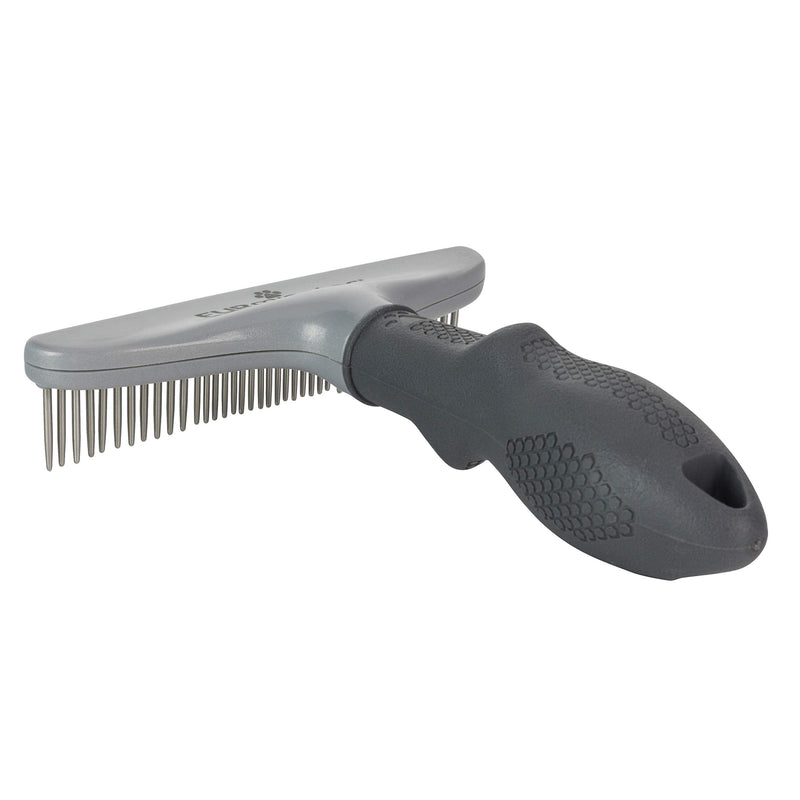 FURminator Dog/Cat Grooming Rake, Grooming Tool, Removes Loose Hair and Tangles, Gray updated model